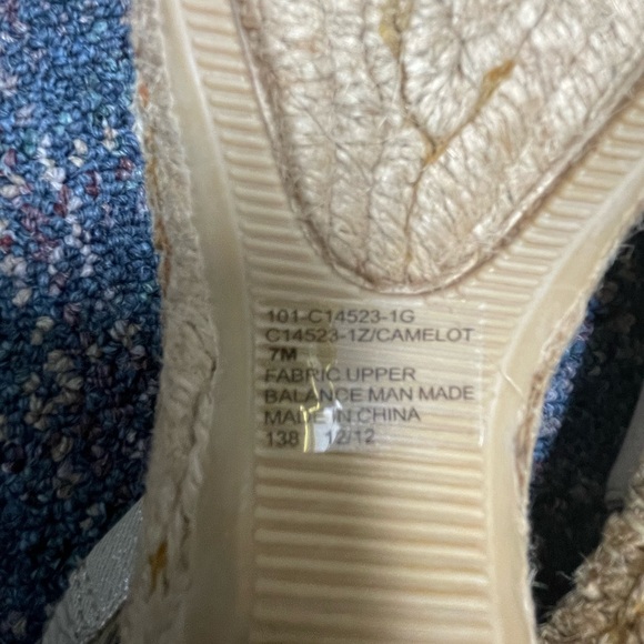 Preloved Cliffs by White Mountain Bow Espadrilles Slingback Sz 7M Gold Tan Beige - Picture 5 of 11